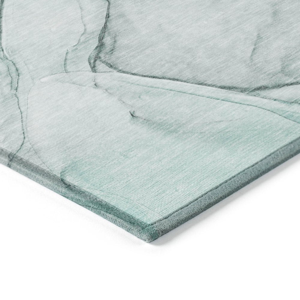 8' Runner Beige and Gray Abstract Washable Non Skid Indoor Outdoor Runner Rug