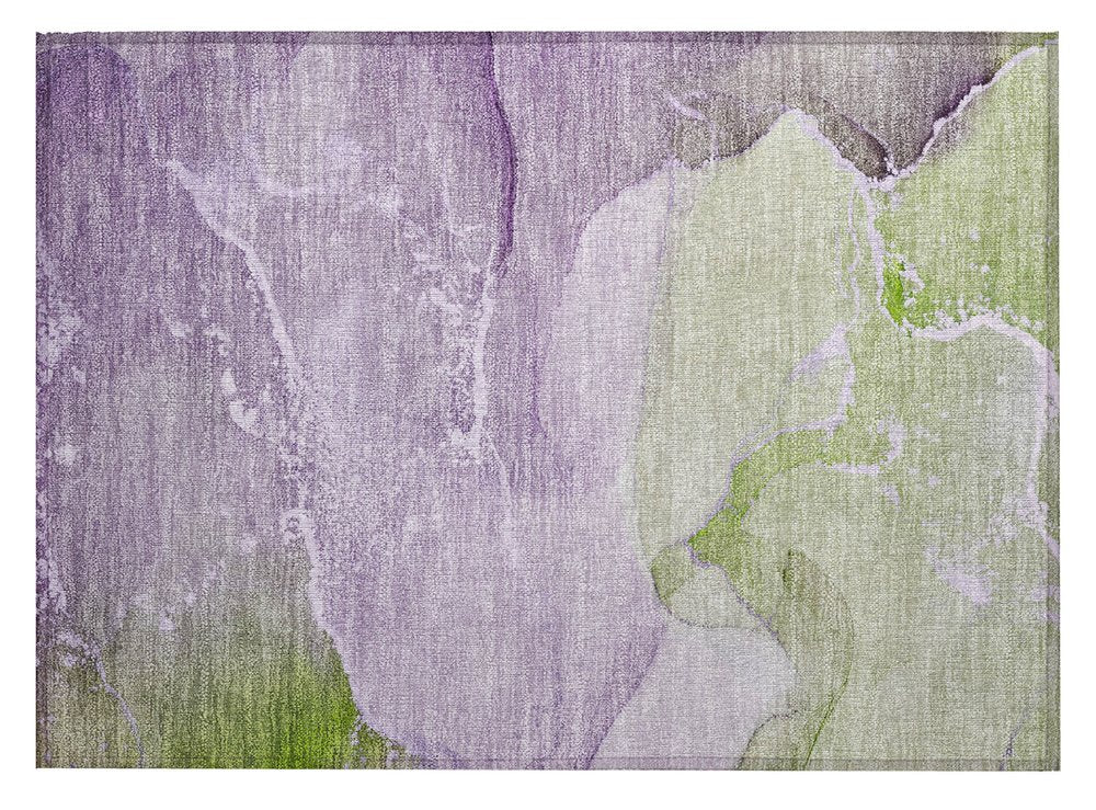 2' X 3' Purple Abstract Washable Non Skid Indoor Outdoor Area Rug