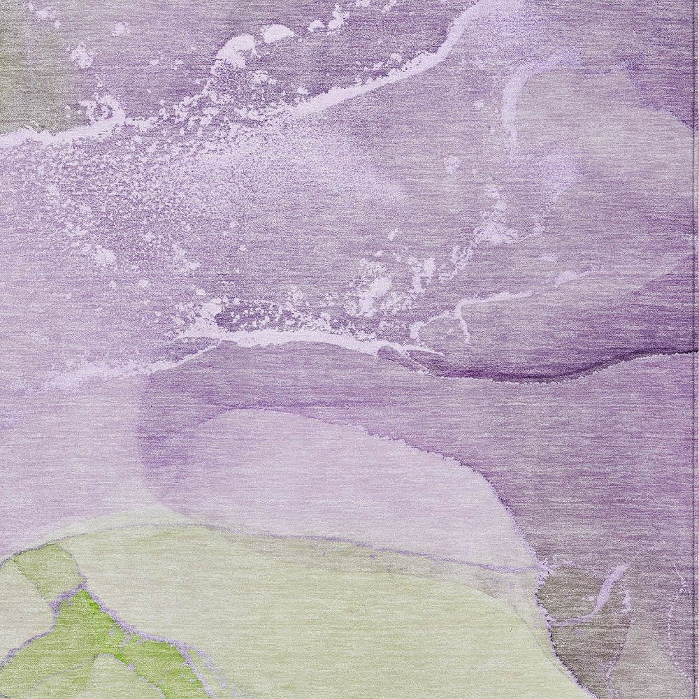 2' X 3' Purple Abstract Washable Non Skid Indoor Outdoor Area Rug