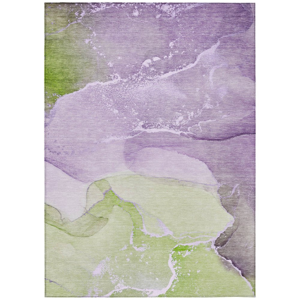 2' X 3' Purple Abstract Washable Non Skid Indoor Outdoor Area Rug
