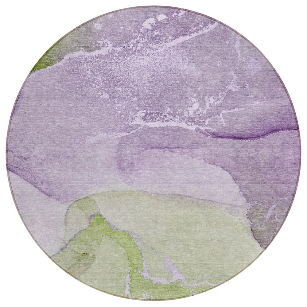 2' X 3' Purple Abstract Washable Non Skid Indoor Outdoor Area Rug