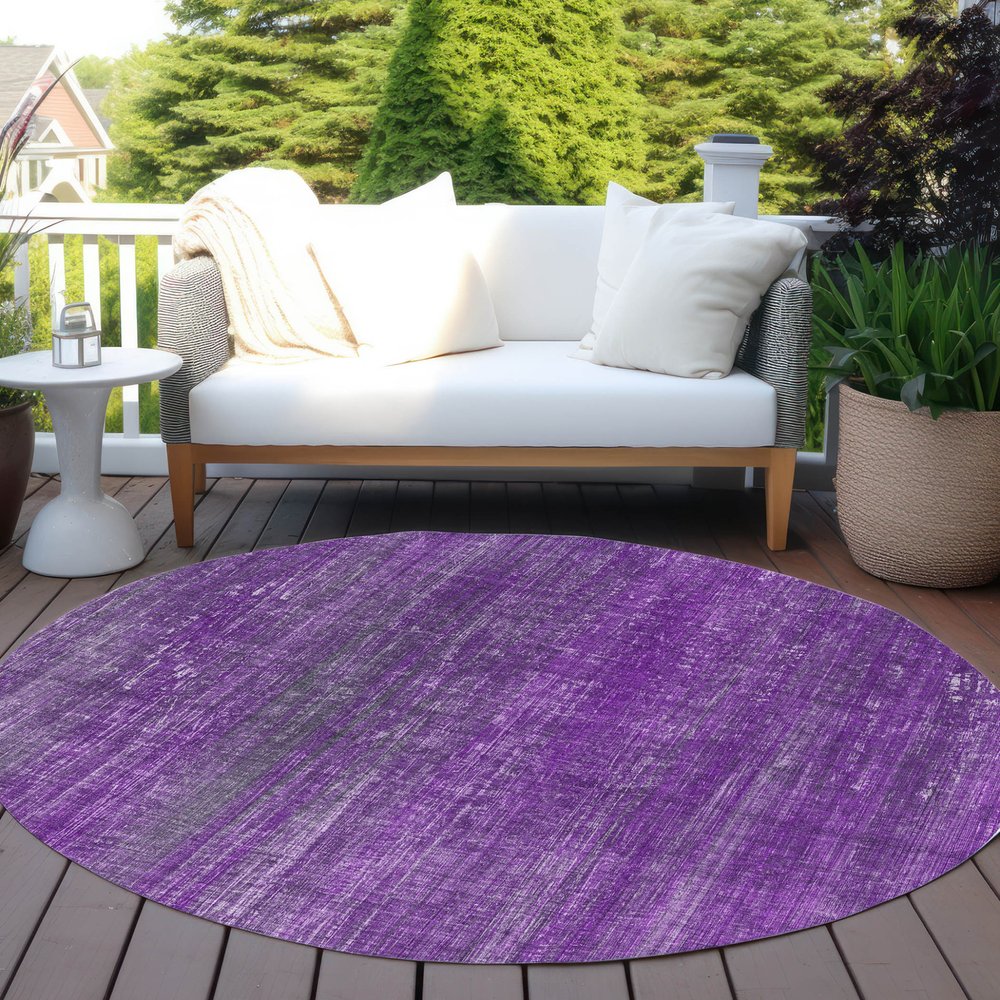 2' X 3' Purple Striped Washable Non Skid Indoor Outdoor Area Rug