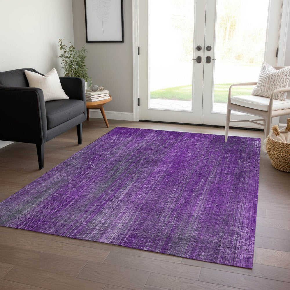 2' X 3' Purple Striped Washable Non Skid Indoor Outdoor Area Rug