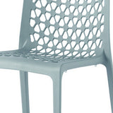 Set of Two Baby Blue Heavy Duty Plastic Outdoor Stacking Dining Chairs