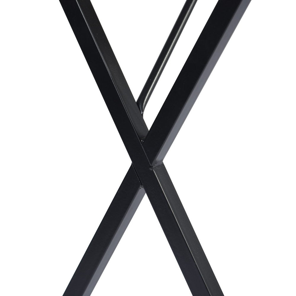 39" Black Wood and Metal X-Shape Computer Desk