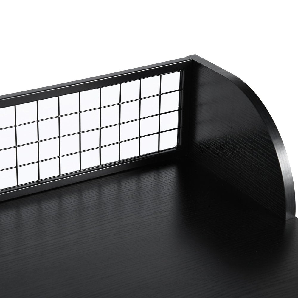 39" Black Wood and Metal X-Shape Computer Desk