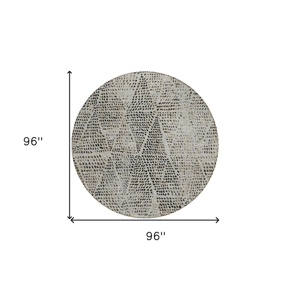 3' X 5' Gray Beige And Black Geometric Washable Indoor Outdoor Area Rug