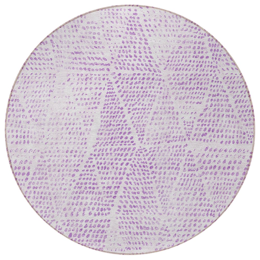 3' X 5' Purple And Ivory Geometric Washable Indoor Outdoor Area Rug