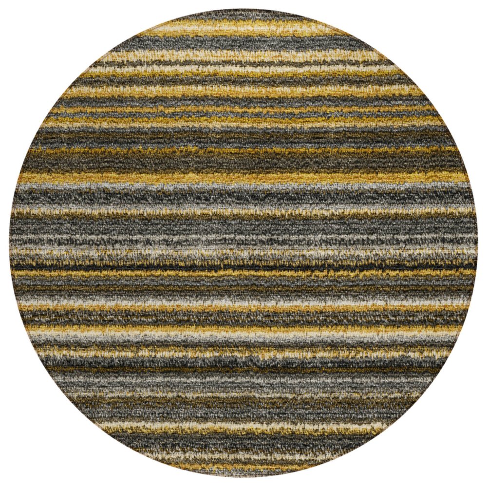 3' X 5' Gold Beige And Wheat Striped Washable Indoor Outdoor Area Rug