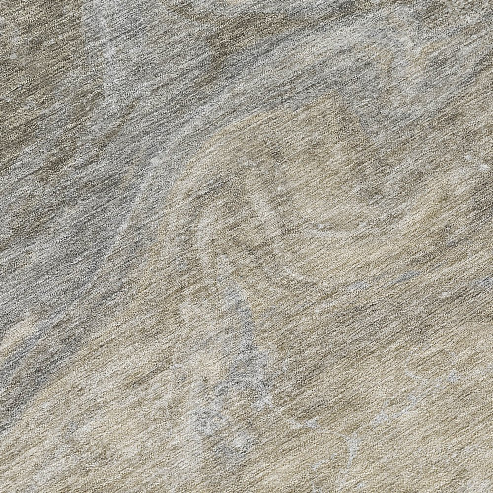 3' X 5' Taupe Beige And Ivory Abstract Washable Indoor Outdoor Area Rug