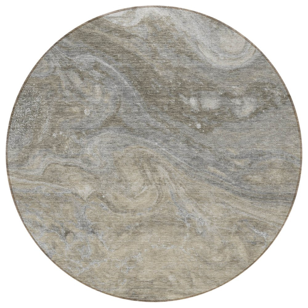 3' X 5' Taupe Beige And Ivory Abstract Washable Indoor Outdoor Area Rug