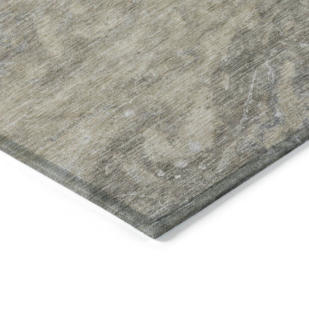 3' X 5' Taupe Beige And Ivory Abstract Washable Indoor Outdoor Area Rug