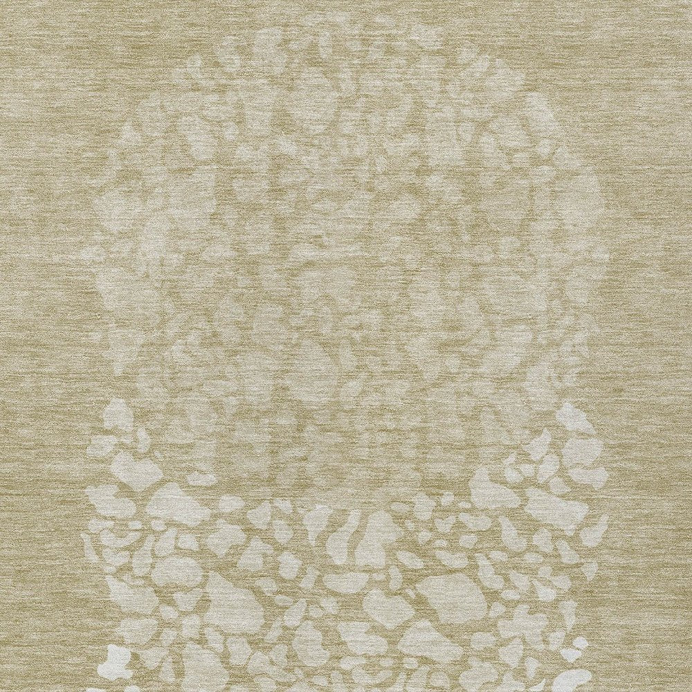 3' X 5' Beige Tan And Taupe Abstract Washable Indoor Outdoor Area Rug
