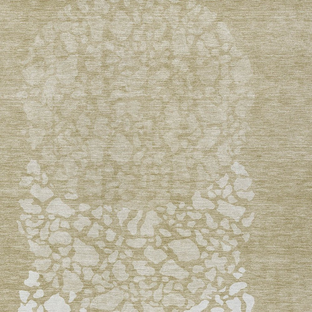 3' X 5' Beige Tan And Taupe Abstract Washable Indoor Outdoor Area Rug