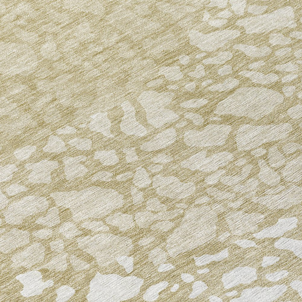 3' X 5' Beige Tan And Taupe Abstract Washable Indoor Outdoor Area Rug