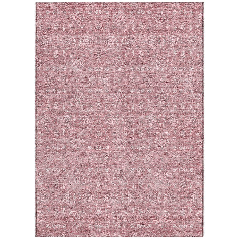 3' X 5' Blush Pink And Ivory Floral Washable Indoor Outdoor Area Rug