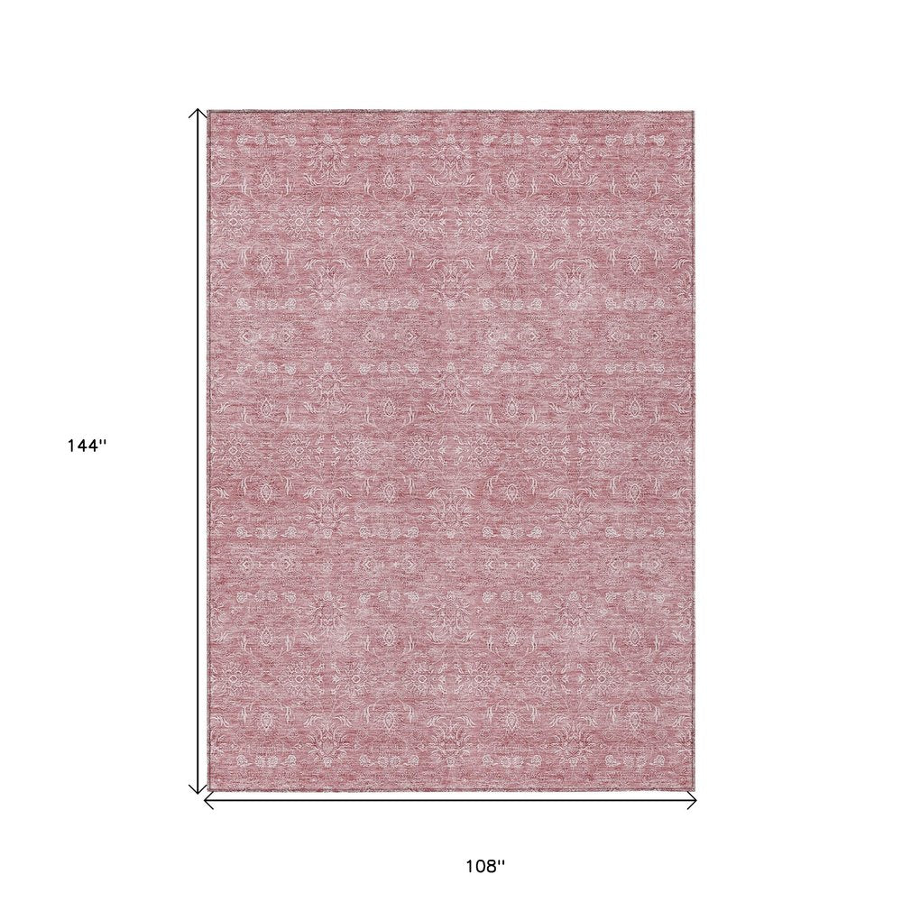 3' X 5' Blush Pink And Ivory Floral Washable Indoor Outdoor Area Rug