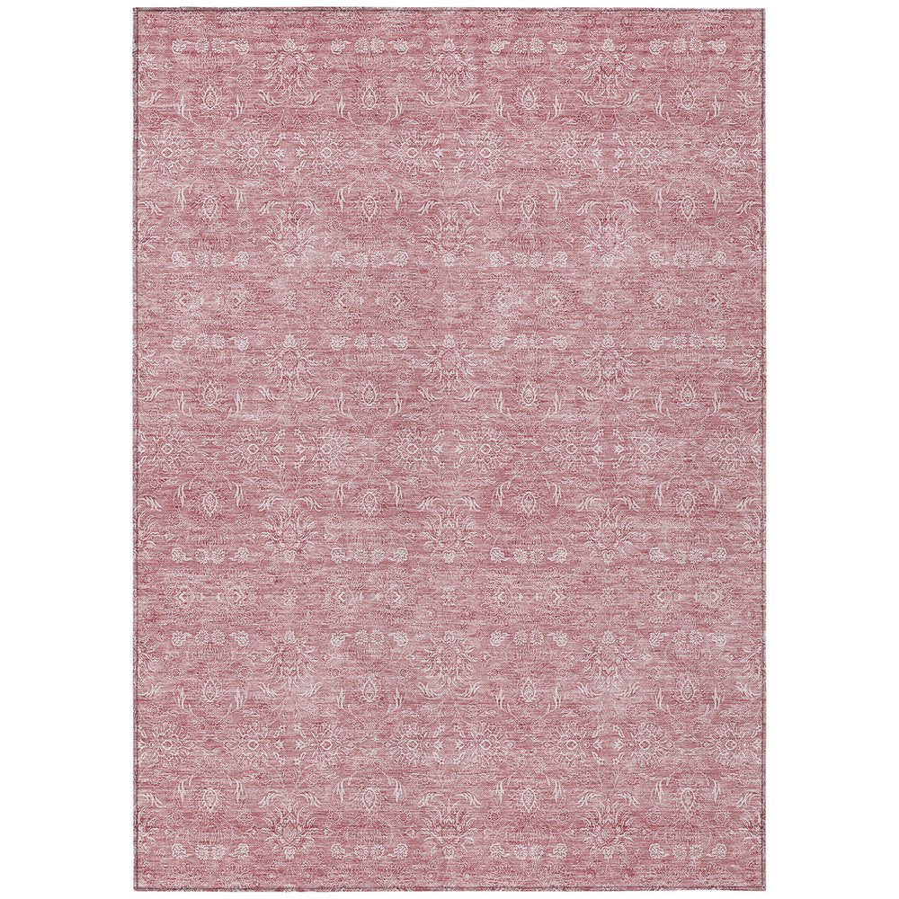3' X 5' Blush Pink And Ivory Floral Washable Indoor Outdoor Area Rug