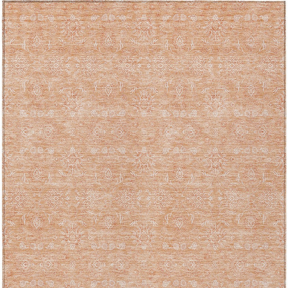 3' X 5' Peach And Ivory Floral Washable Indoor Outdoor Area Rug