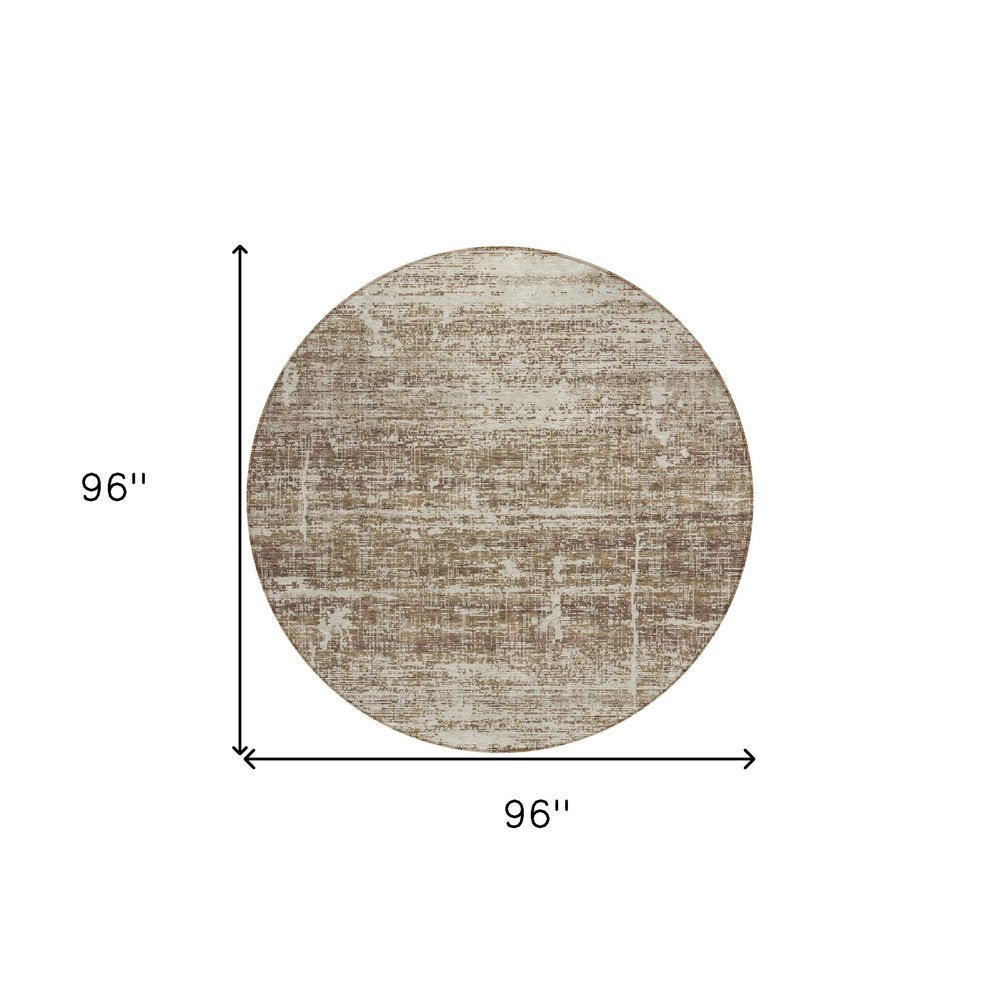 3' X 5' Brown Beige And Taupe Abstract Washable Indoor Outdoor Area Rug