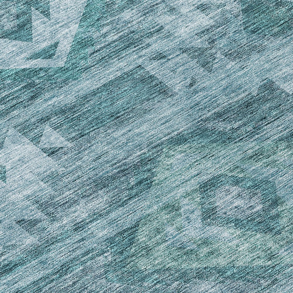 3' X 5' Teal Blue And Aqua Southwestern Washable Indoor Outdoor Area Rug