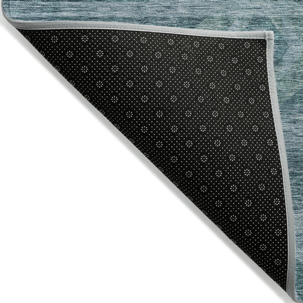 3' X 5' Teal Blue And Aqua Southwestern Washable Indoor Outdoor Area Rug