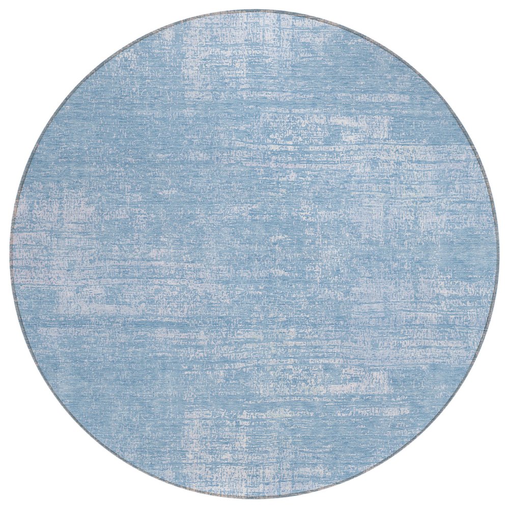 3' X 5' Navy Blue And Sky Blue Abstract Washable Indoor Outdoor Area Rug