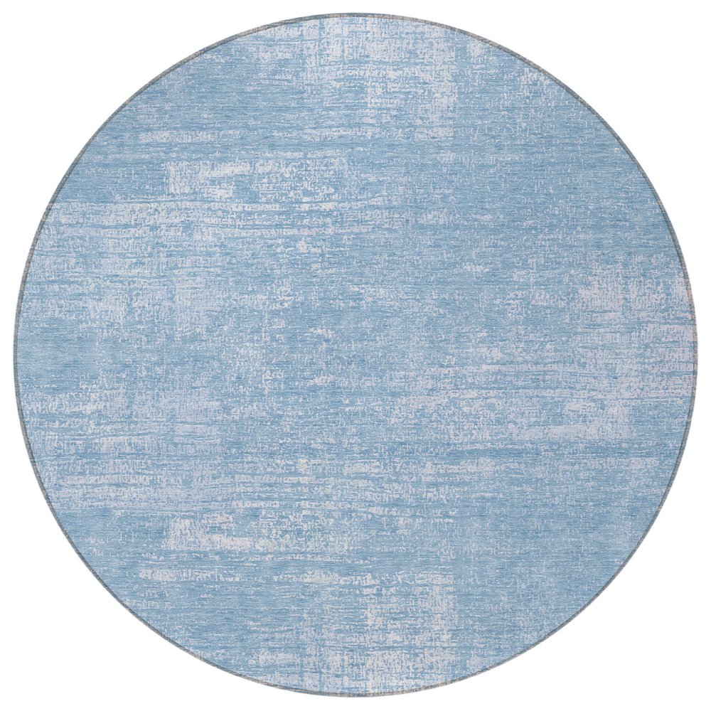 3' X 5' Navy Blue And Sky Blue Abstract Washable Indoor Outdoor Area Rug
