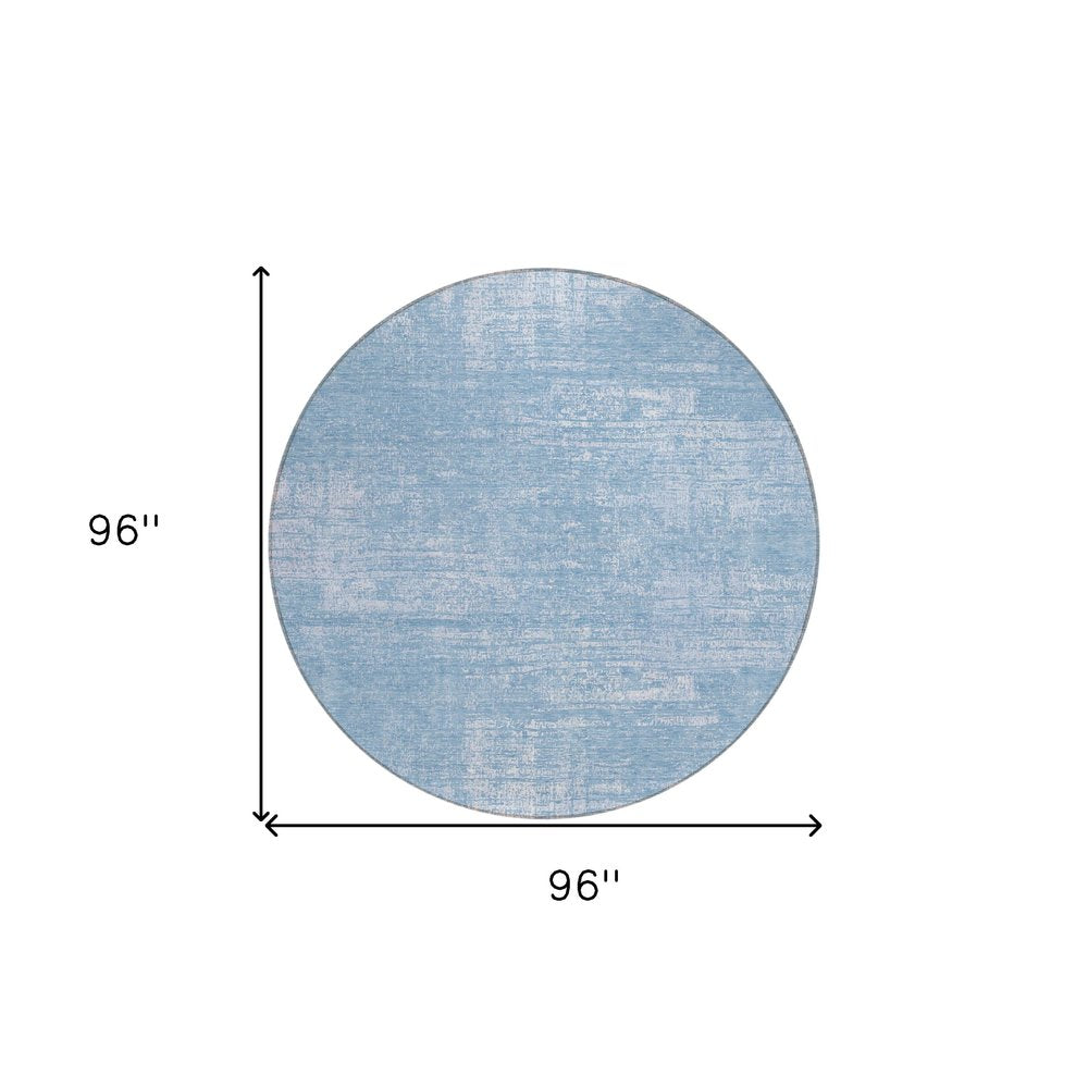 3' X 5' Navy Blue And Sky Blue Abstract Washable Indoor Outdoor Area Rug