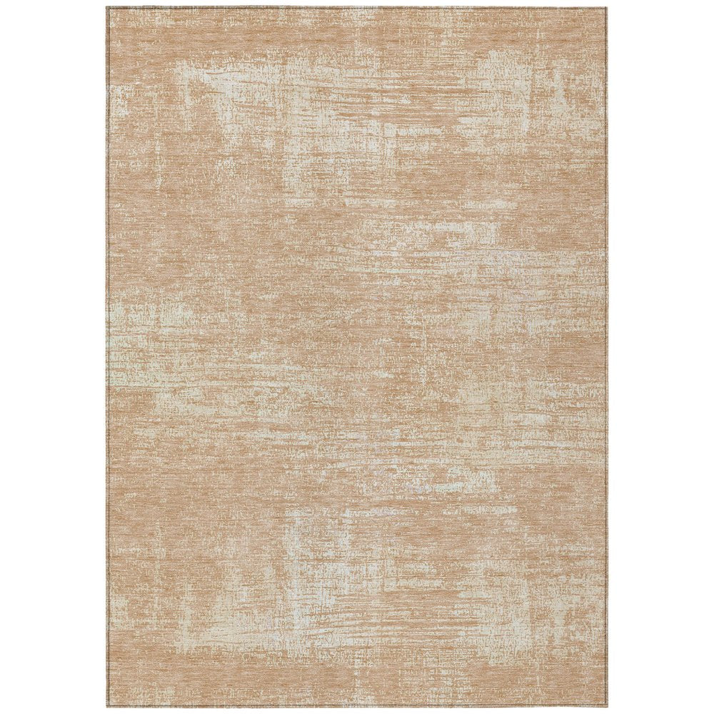 3' X 5' Coral And Salmon Abstract Washable Indoor Outdoor Area Rug