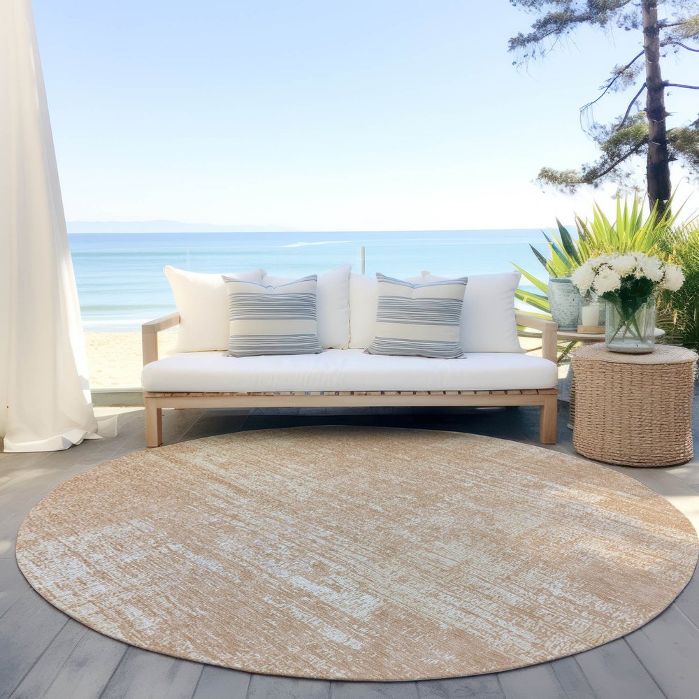 3' X 5' Coral And Salmon Abstract Washable Indoor Outdoor Area Rug