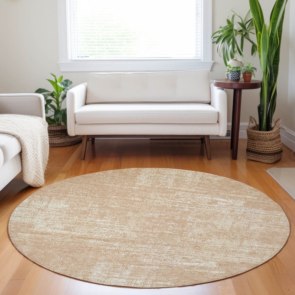 3' X 5' Coral And Salmon Abstract Washable Indoor Outdoor Area Rug