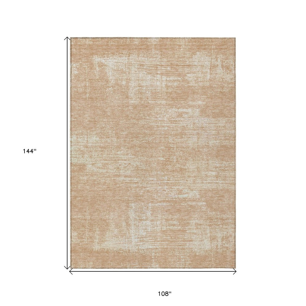 3' X 5' Coral And Salmon Abstract Washable Indoor Outdoor Area Rug