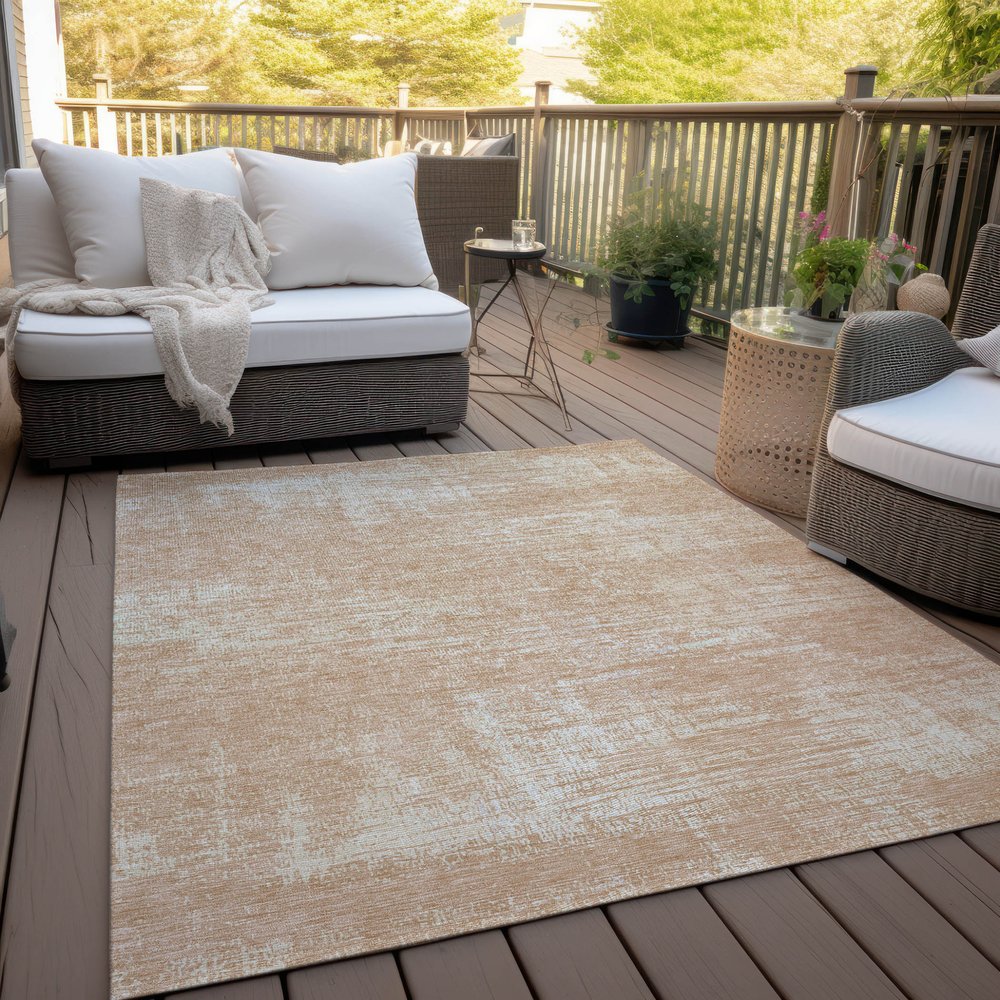 3' X 5' Coral And Salmon Abstract Washable Indoor Outdoor Area Rug