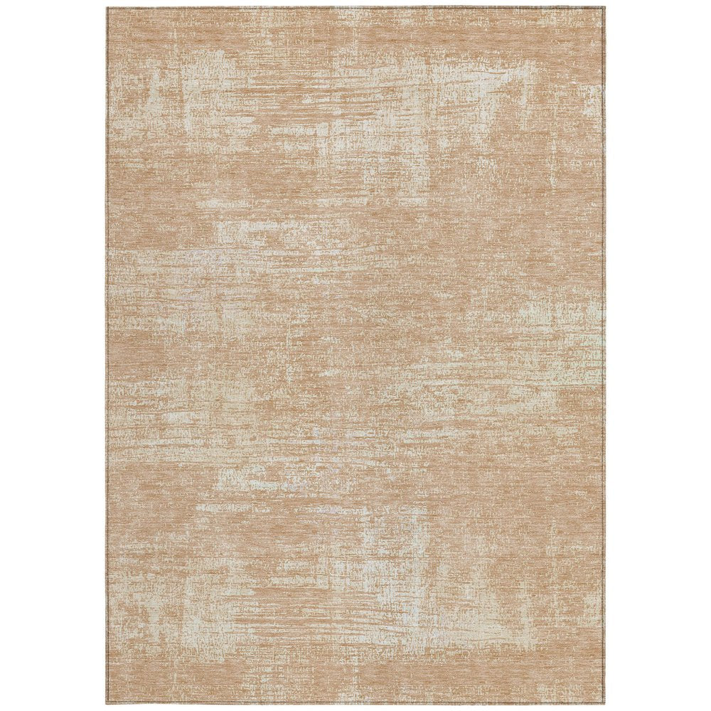 3' X 5' Coral And Salmon Abstract Washable Indoor Outdoor Area Rug
