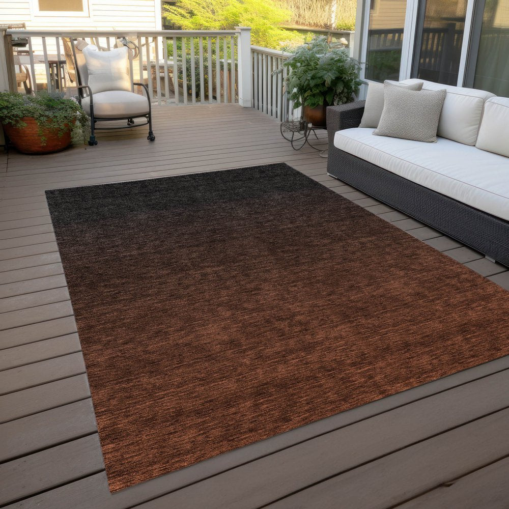 3' X 5' Orange And Charcoal Abstract Washable Indoor Outdoor Area Rug