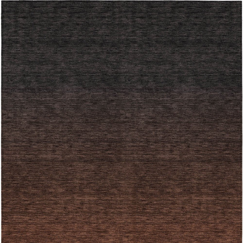 3' X 5' Orange And Charcoal Abstract Washable Indoor Outdoor Area Rug