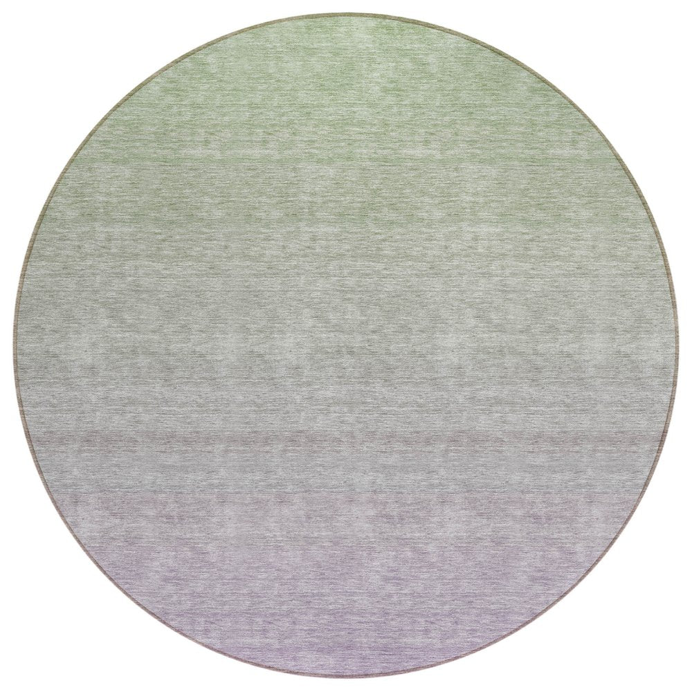 3' X 5' Artichoke Green And Lavender Ombre Washable Indoor Outdoor Area Rug