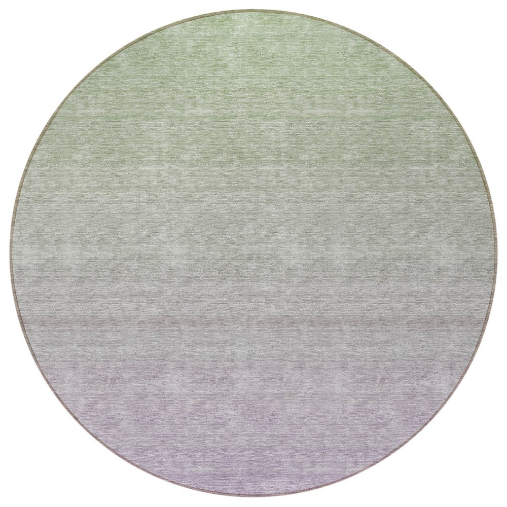 3' X 5' Artichoke Green And Lavender Ombre Washable Indoor Outdoor Area Rug