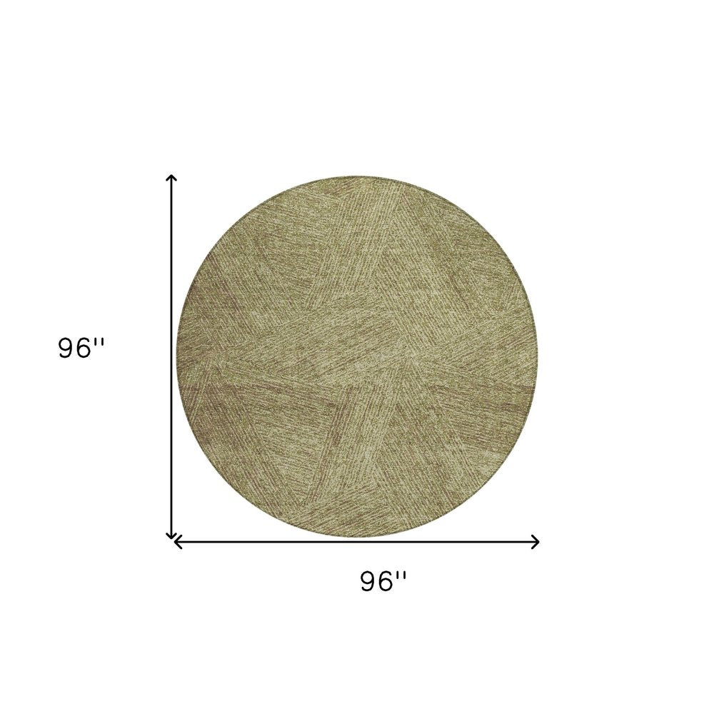 5' X 8' Green Beige And Brown Abstract Washable Indoor Outdoor Area Rug