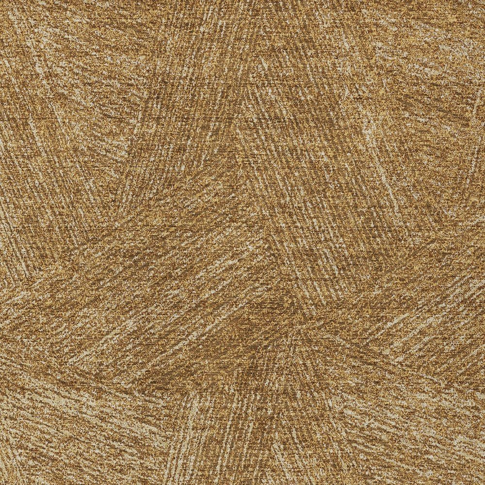 3' X 5' Gold Brown And Ivory Abstract Washable Indoor Outdoor Area Rug