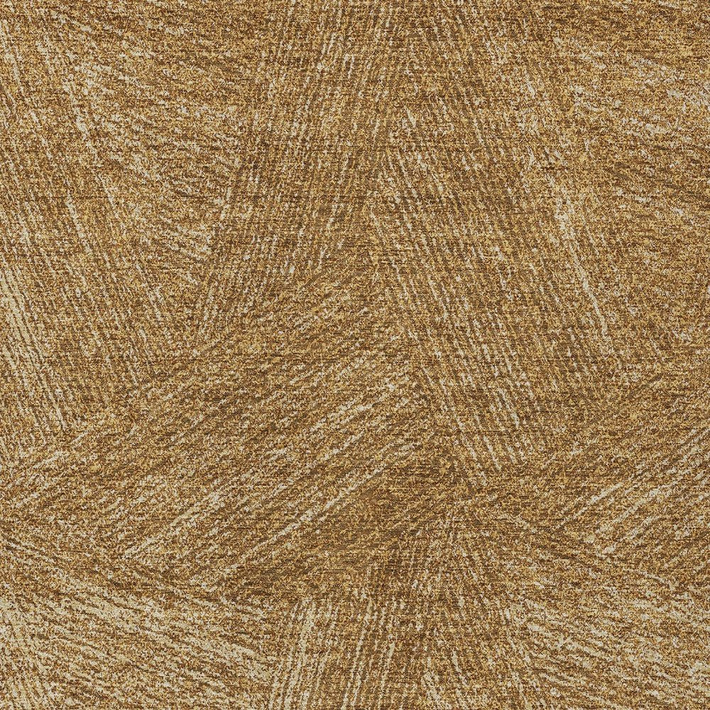 3' X 5' Gold Brown And Ivory Abstract Washable Indoor Outdoor Area Rug