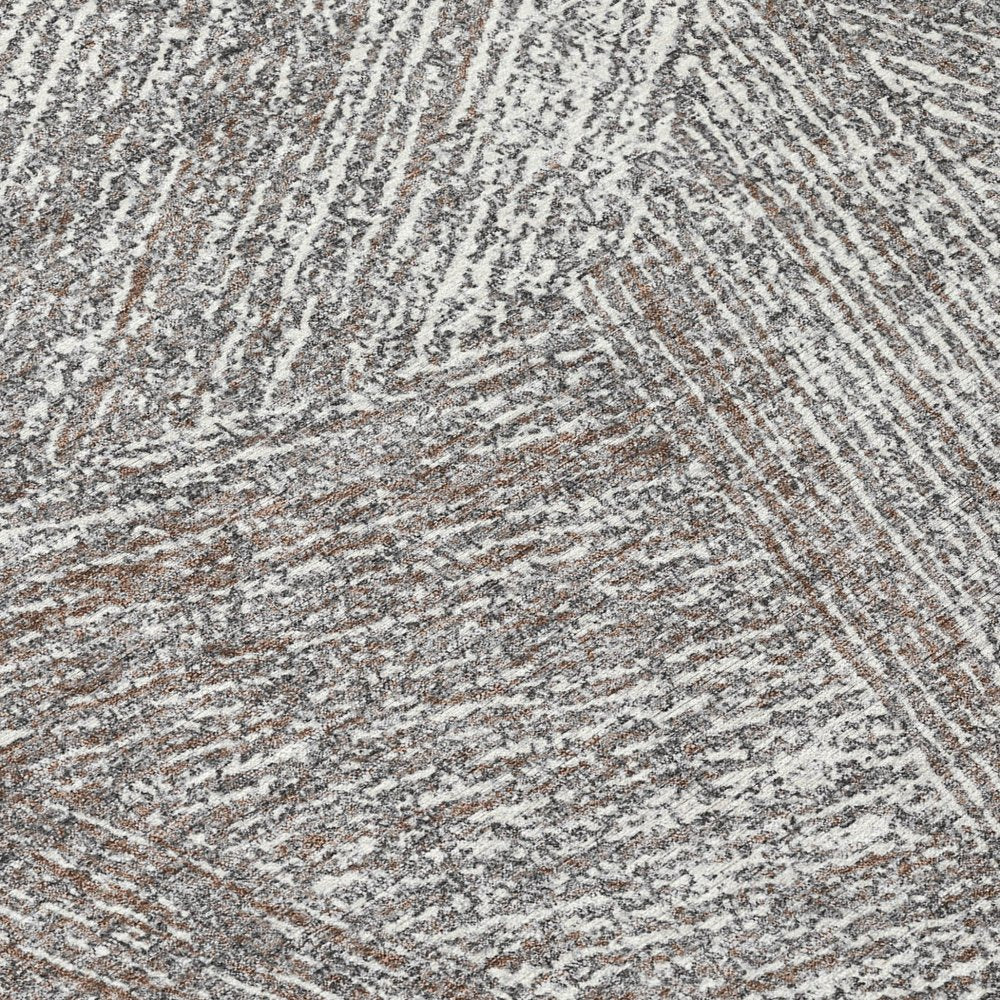 3' X 5' Gray Brown And Ivory Abstract Washable Indoor Outdoor Area Rug