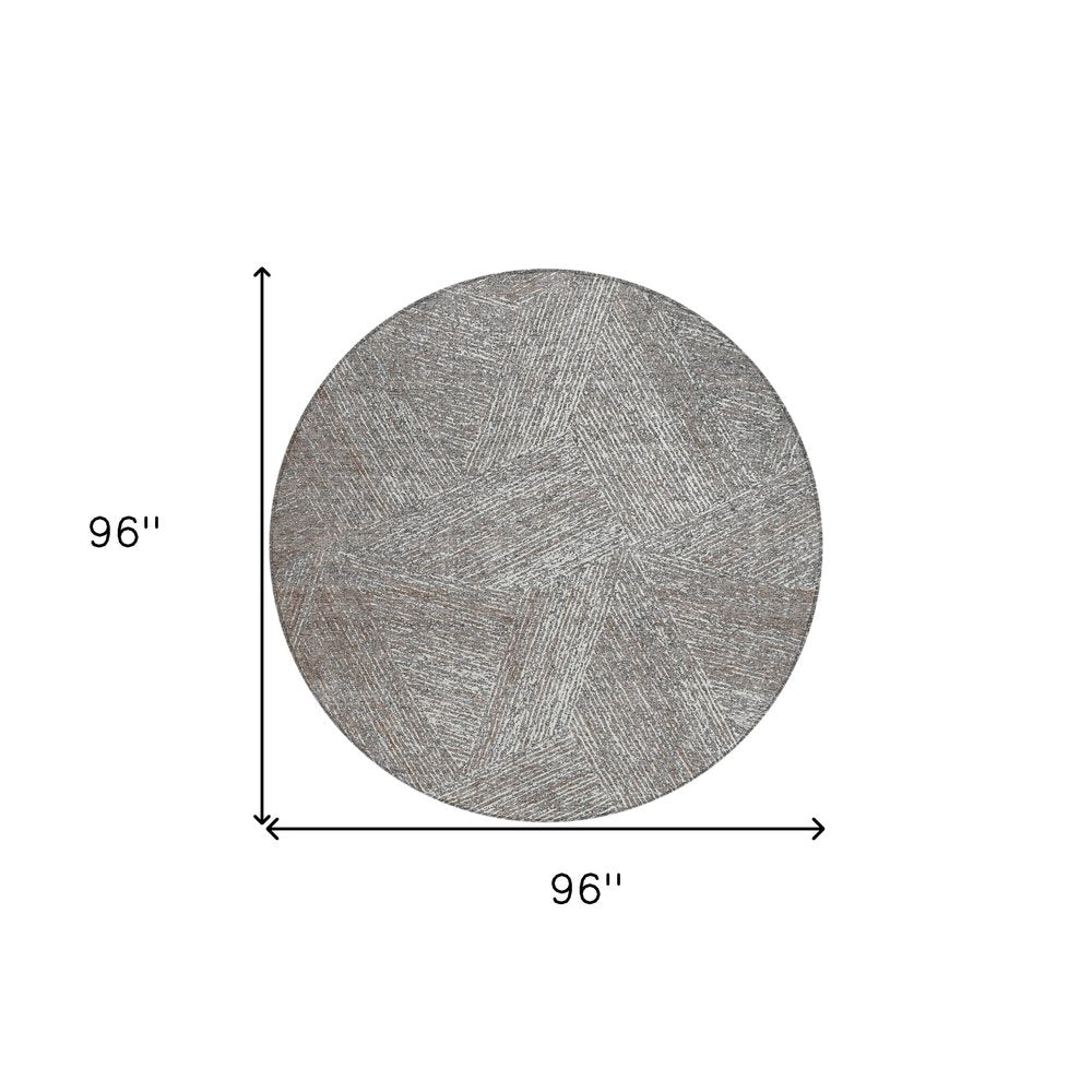 3' X 5' Gray Brown And Ivory Abstract Washable Indoor Outdoor Area Rug