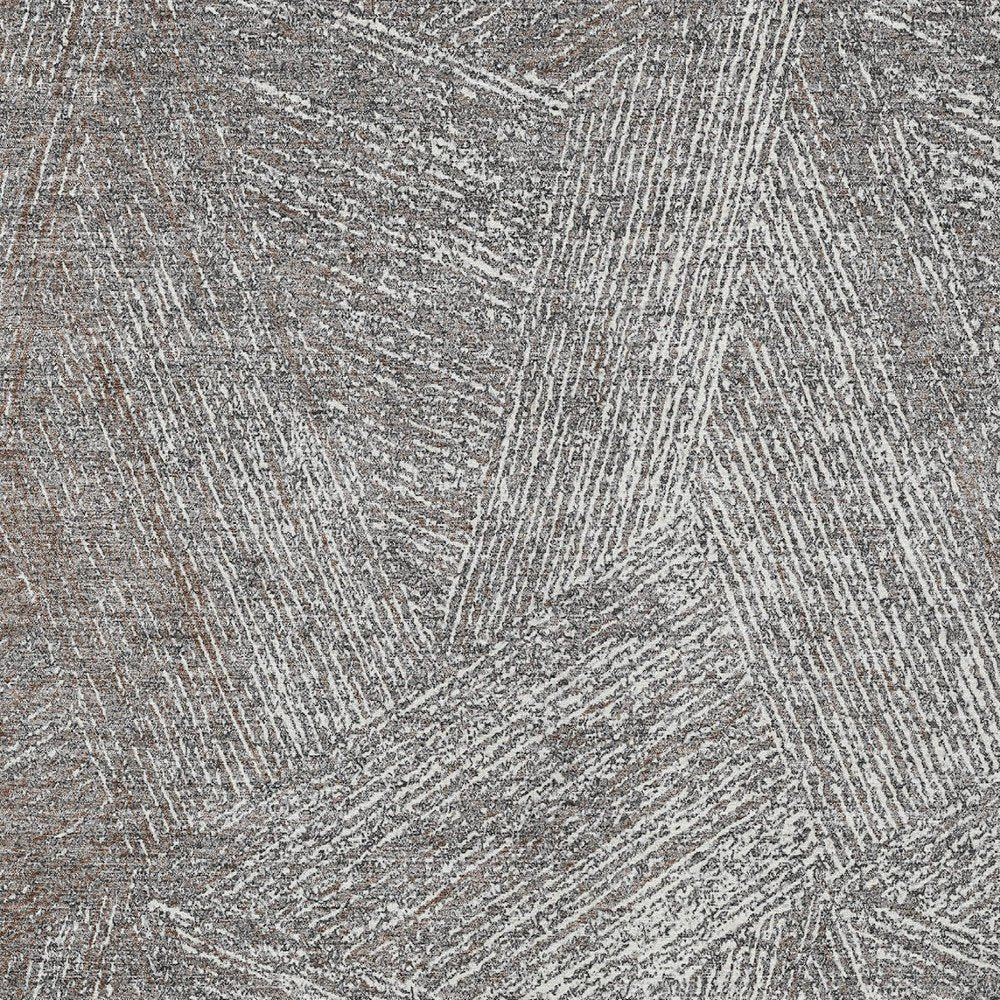 3' X 5' Gray Brown And Ivory Abstract Washable Indoor Outdoor Area Rug