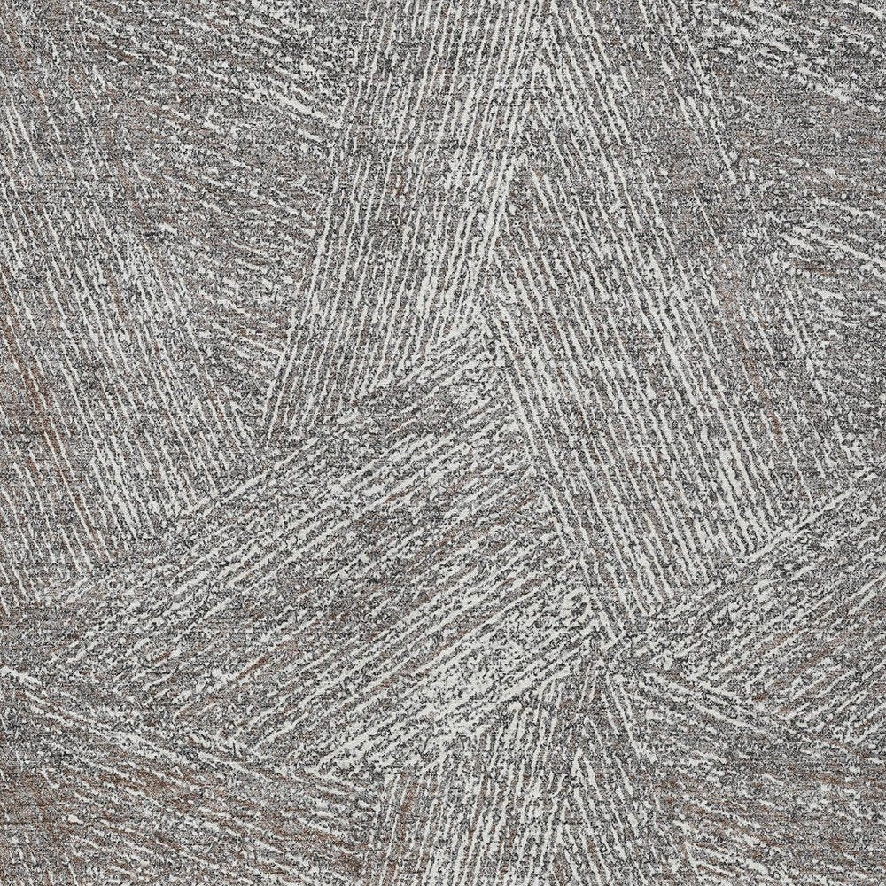3' X 5' Gray Brown And Ivory Abstract Washable Indoor Outdoor Area Rug