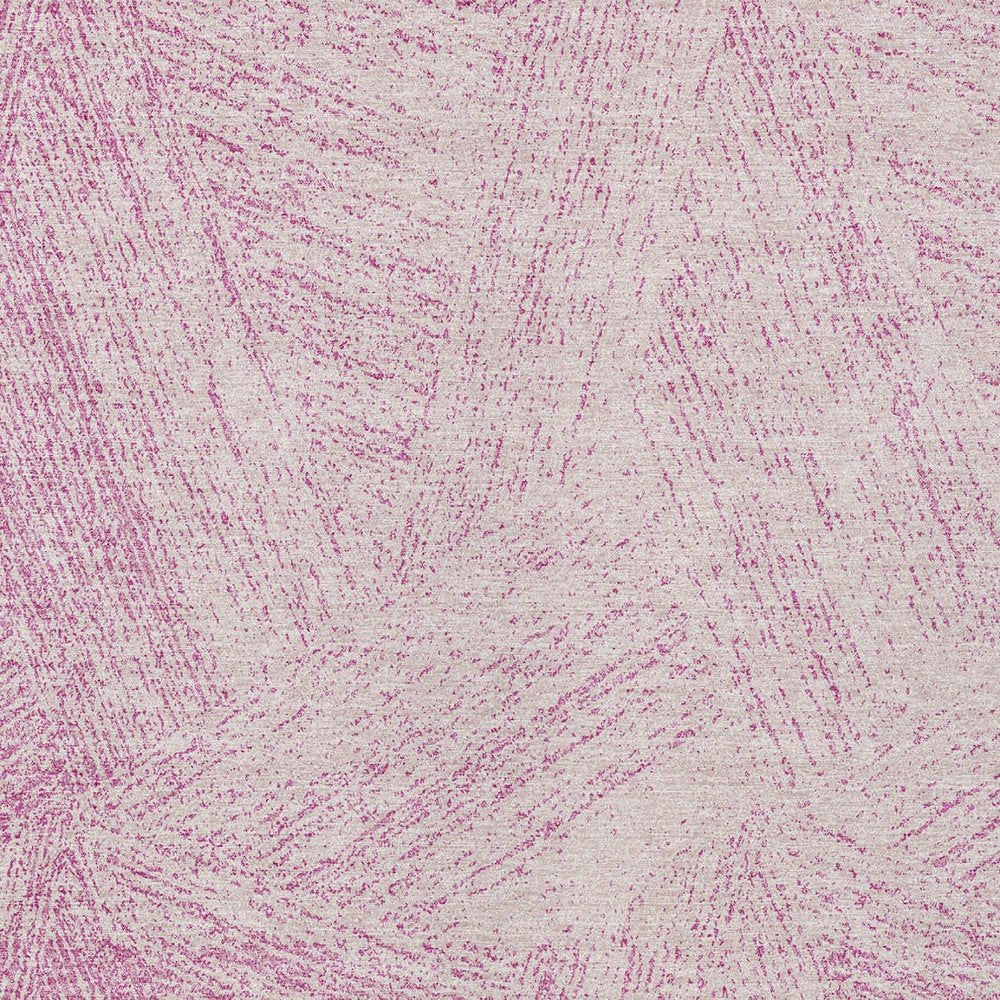 3' X 5' Pink And Ivory Abstract Washable Indoor Outdoor Area Rug
