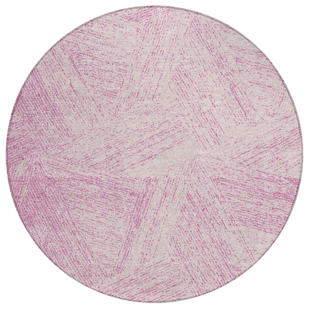 3' X 5' Pink And Ivory Abstract Washable Indoor Outdoor Area Rug