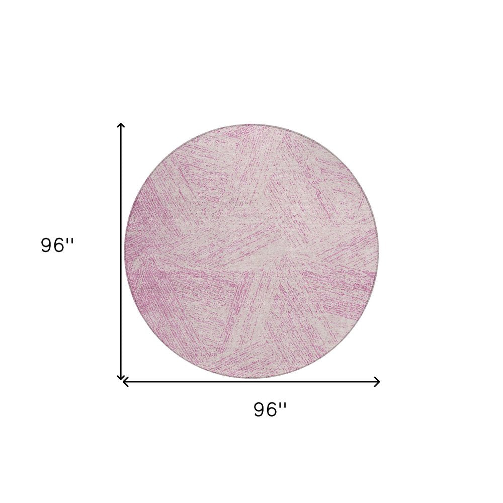 3' X 5' Pink And Ivory Abstract Washable Indoor Outdoor Area Rug