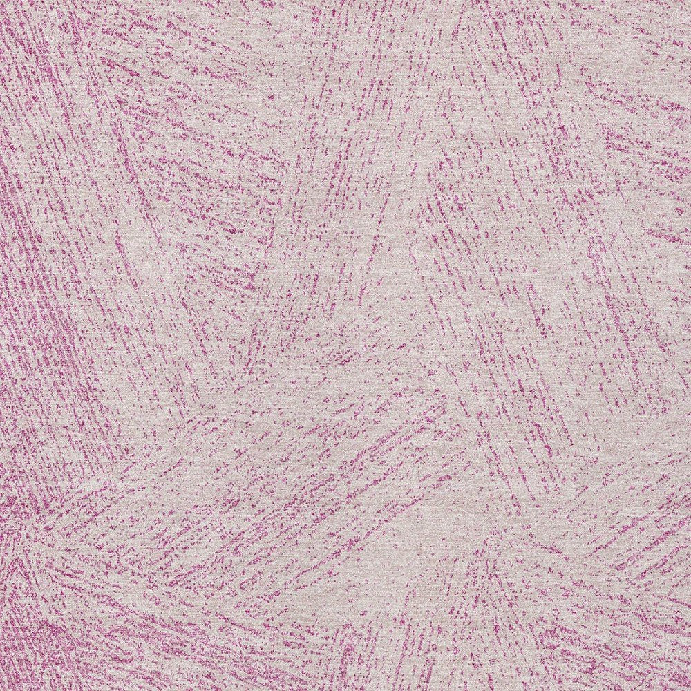 3' X 5' Pink And Ivory Abstract Washable Indoor Outdoor Area Rug